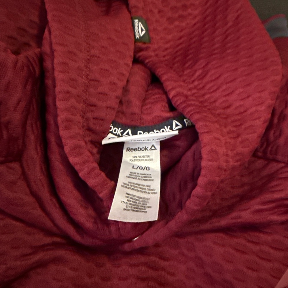 Reebok Men's Maroon Cabernet Pullover Surge Hoodie Hooded Sweatshirt NWT Size Lg - Picture 3 of 4